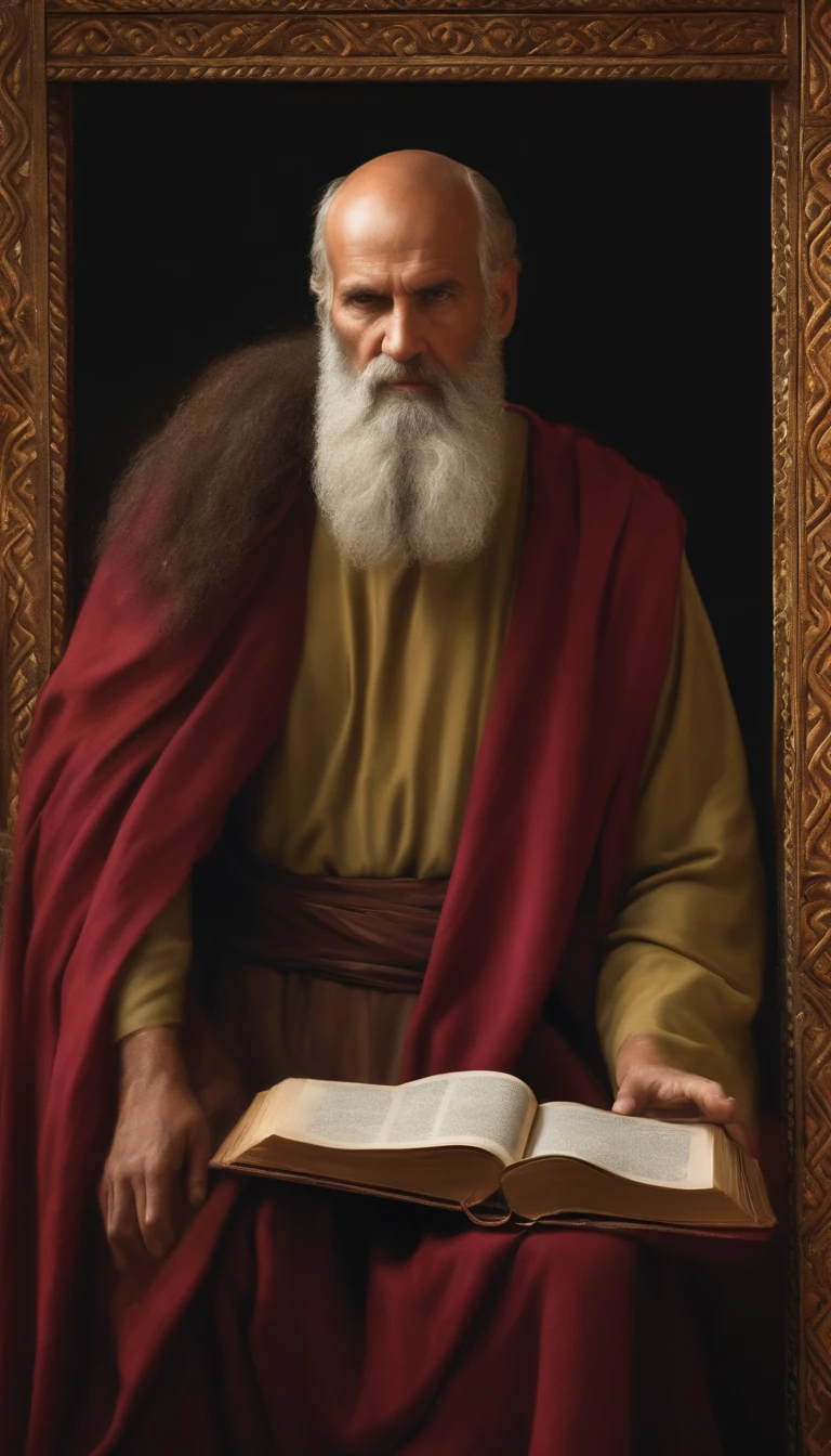 The apostle Paul looked at the screen, Long clothes, religion, Ultra photo realsisim