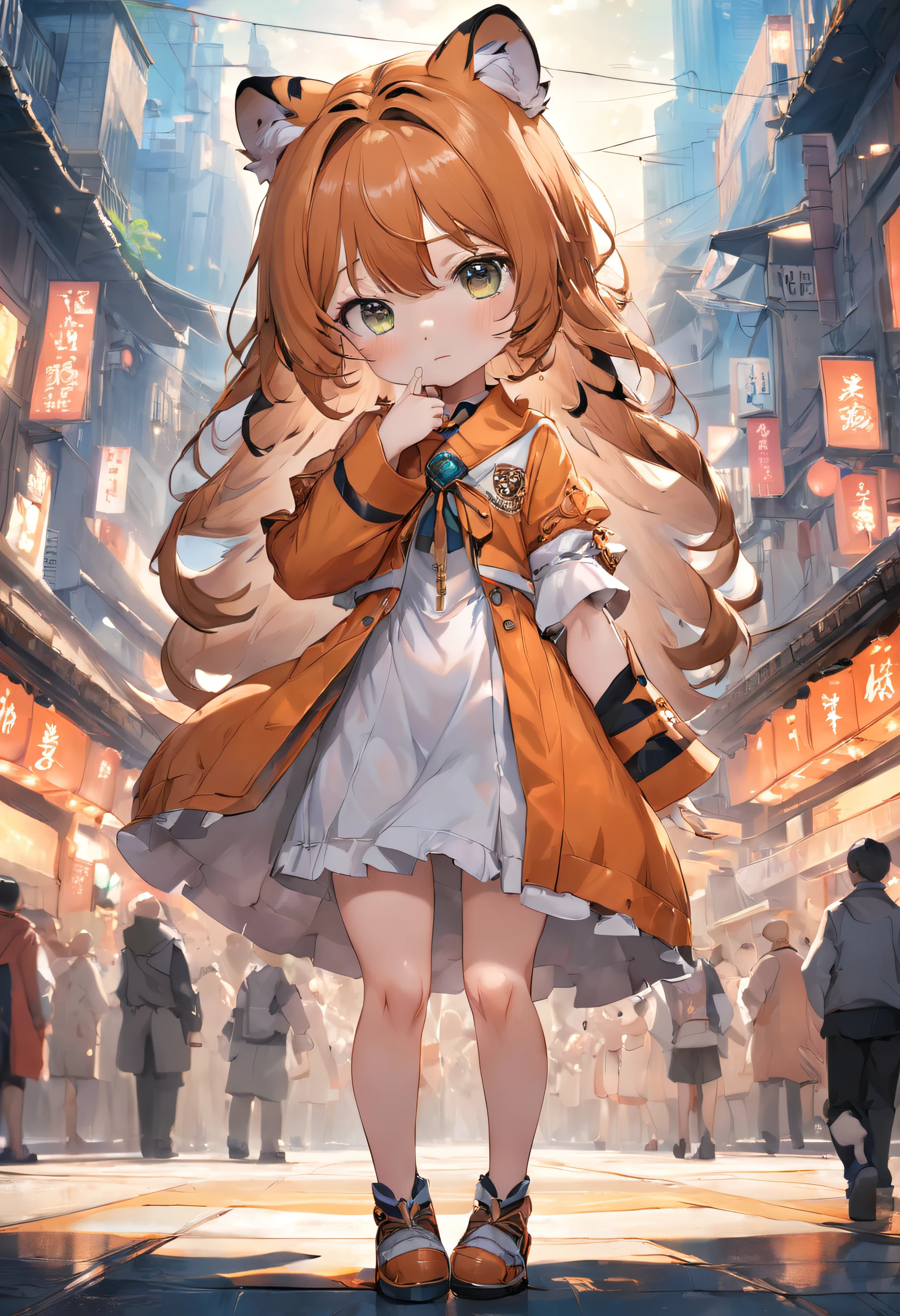 Transporting tigers in groups in the middle of the city、(((big breastshigh resolution、4K、8K images、Hold your head and worry，regrettable，Pop Mart Blind Box IP、１００Close up portrait of cute knight doll of a person、Young One Angel Style、Wear longer, Dress fluently、Lop style、Poseline doll、Little people々々々々々々々々々々々々々々々々々々々々々々々々々々々々。Little people々々々々々々々々々々々々々々々々々々々々々々々々々々々々、unreal enginee 5、Light 3D/C4D production: 8K HD quality/illuminating/Ultra-fine lens description 1.5、flawless、Chibi Background/Cinematic。