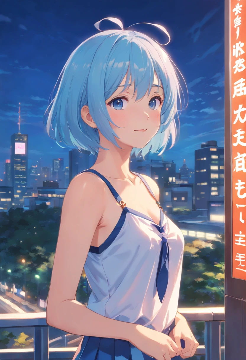 best qualtiy,Ultra high quality,Original,tmasterpiece,超高分辨率,Original picture quality,s girl,camisole,flatchest,short detailed hair,夏天,