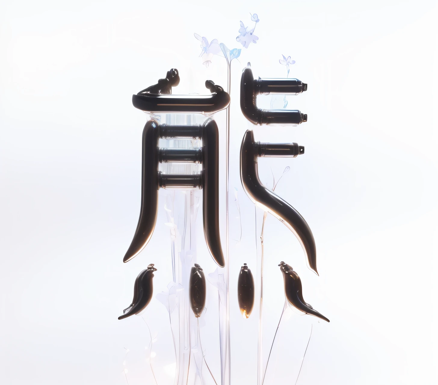 (((Word)),The Arthur effect, Transparent body, Gradient translucent glass melt, Caustics, transparent glass texture, Irridescent color, Designed by Dietrams, Simple, Glows in high detail, white backgrounid, industrial design, studio lit, C4D, OC renderer, Clean shadows, 4K