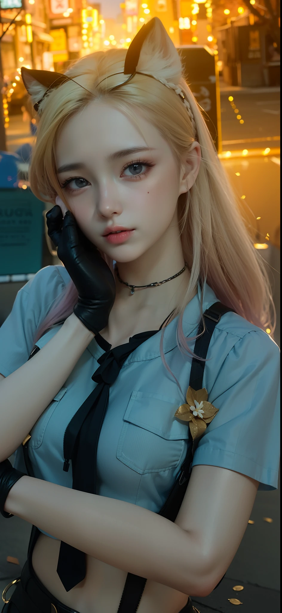 ((top-quality、8K、​masterpiece：1.3))、foco nítido：1.2、(natural soft light、Back alleys in downtown:1.1)、Highly detailed facial and skin texture、A detailed eye、二重まぶた、1girl in、独奏、Young Japan girl、(White dress：1.2)、kawaii、Suppin Makeup、Brown hair、A dark-haired、(poneyTail、sense of touch：1.3)、Shine in the eyes、Cool eyes、realistic face and skin texture、(White sneakers：1.2)