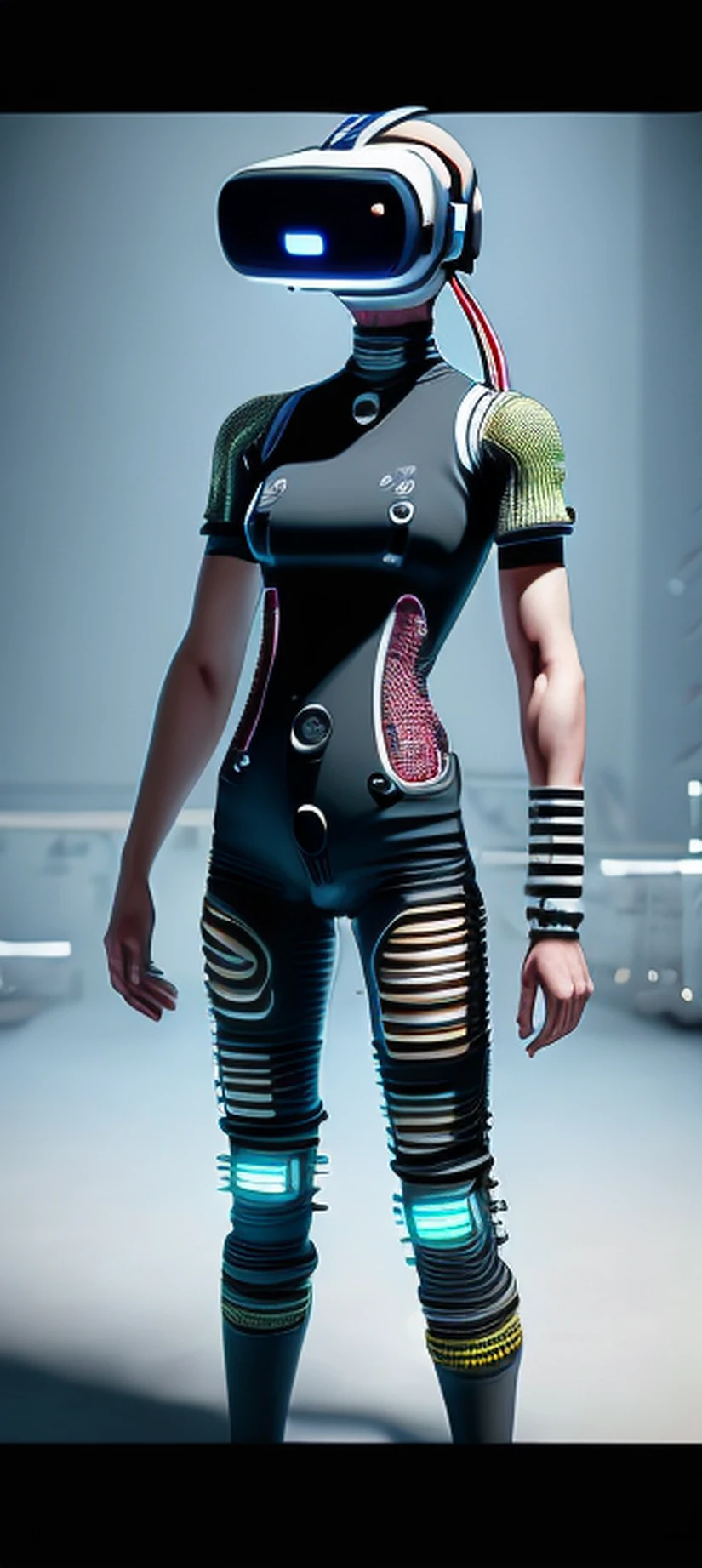 hacking；Virtual reality；the ai；scybernetic；genetic engineering。Body modification，Terrorist visual impact。cyber punk perssonage，short- sleeved，shorter pants，Future science fiction，droid