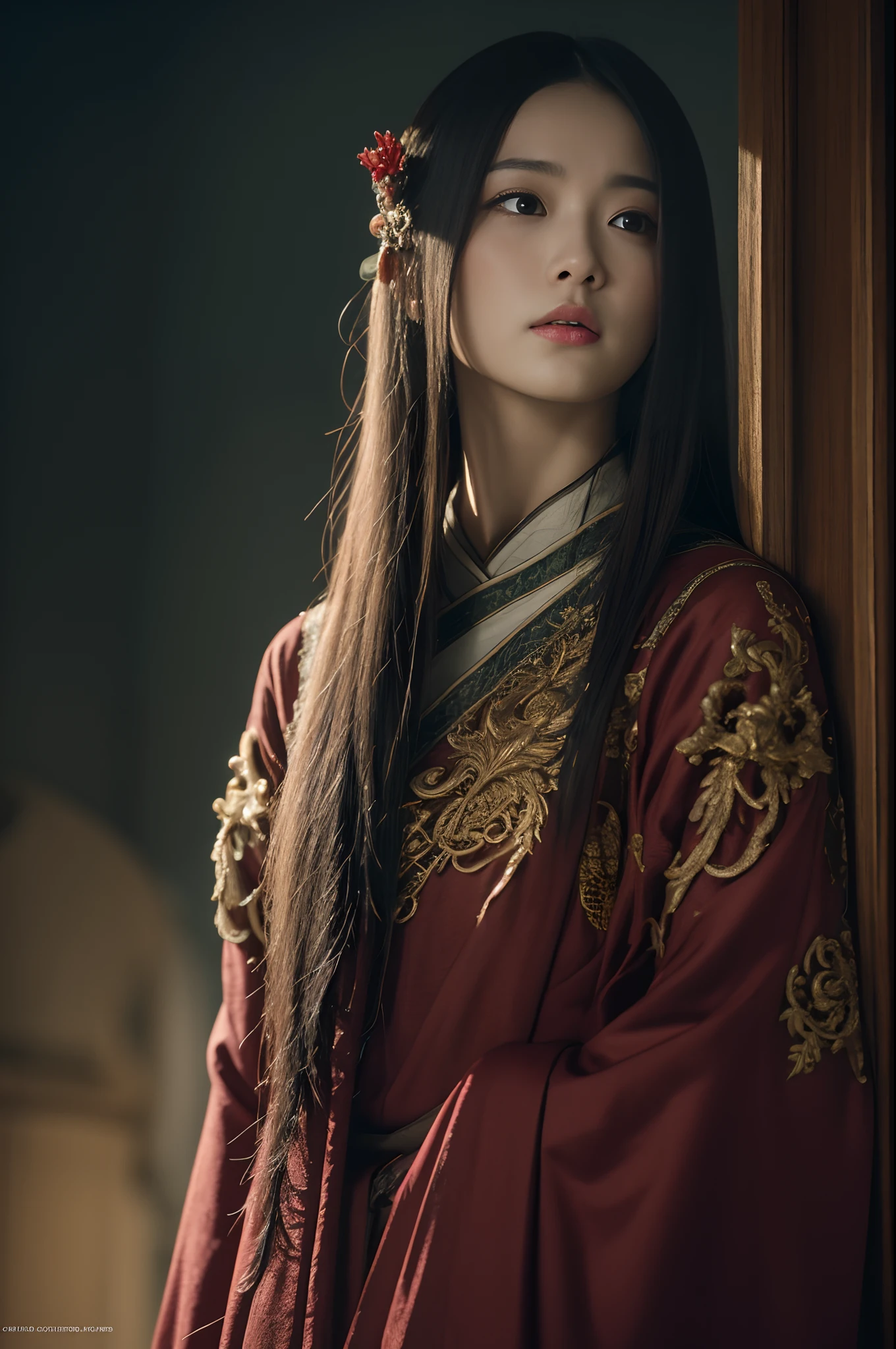 Official Art, Unity 8k wallpaper, super detailed, beautiful, beautiful, masterpiece, best quality,
dark, atmospheric, mystical, romantic, creepy, literature, art, fashion, ming and qing dynasties, decoration, intricate, ironwork, embroidery, contemplation, emotional depth, supernatural, hanfu
1 girl, solo, neck, bust composition，dynamic action，Kungfu，