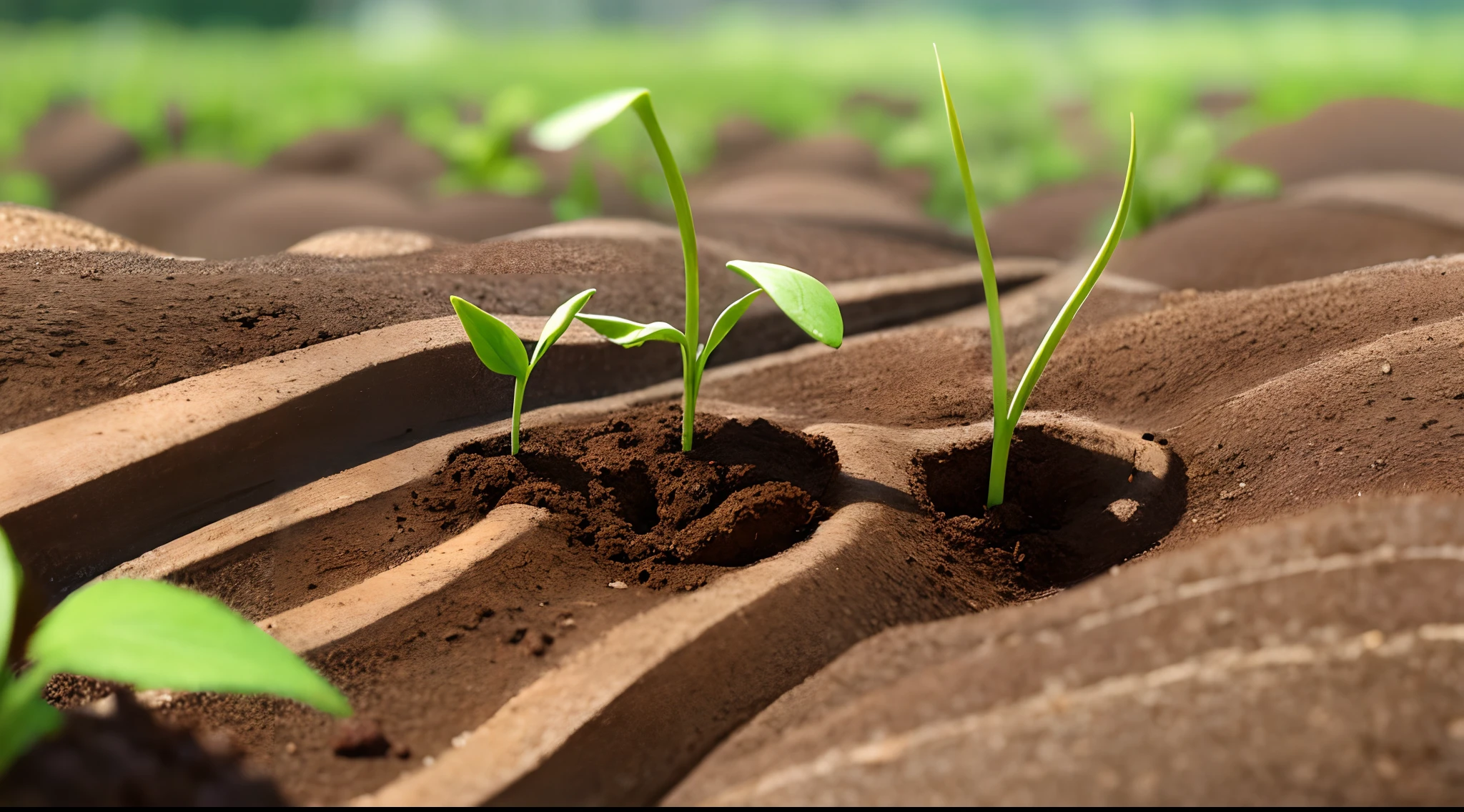a seedling coming out of soil