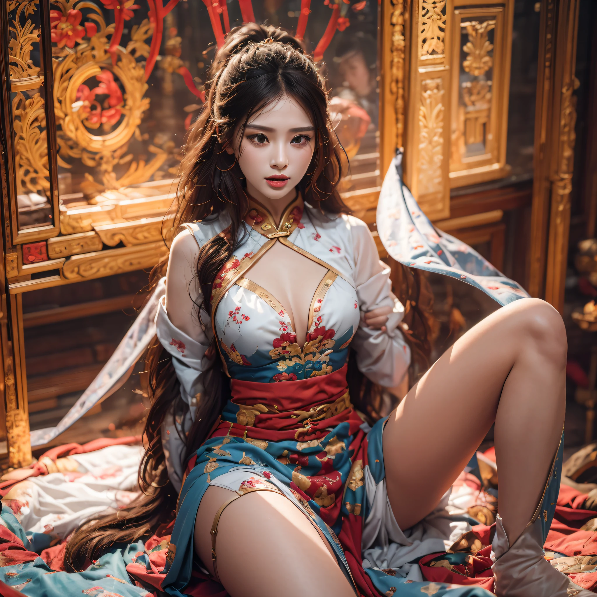 Woman wearing two toned long legs with high heeled boots,Soft and rigid leg muscle curve,A beauty full of power,Let the newcomers look dry in the mouth,I want to grab it and feel the soft and hard distribution of these long toned legs。She wore only a light one-piece cheongsam,The close-fitting silk makes the pair of milk balls large and round on the chest look even more magnificent,But I couldn't look at the two buds on the ,Obviously, there is still a chic taste in the clothes on the outside, The hem of the cheongsam can barely cover the waist,It began to fork arrogantly and unruly,Reveal your firm, silky skin to those pleasing legs, Under the opening of the woman's cheongsam,No side panties were found,
