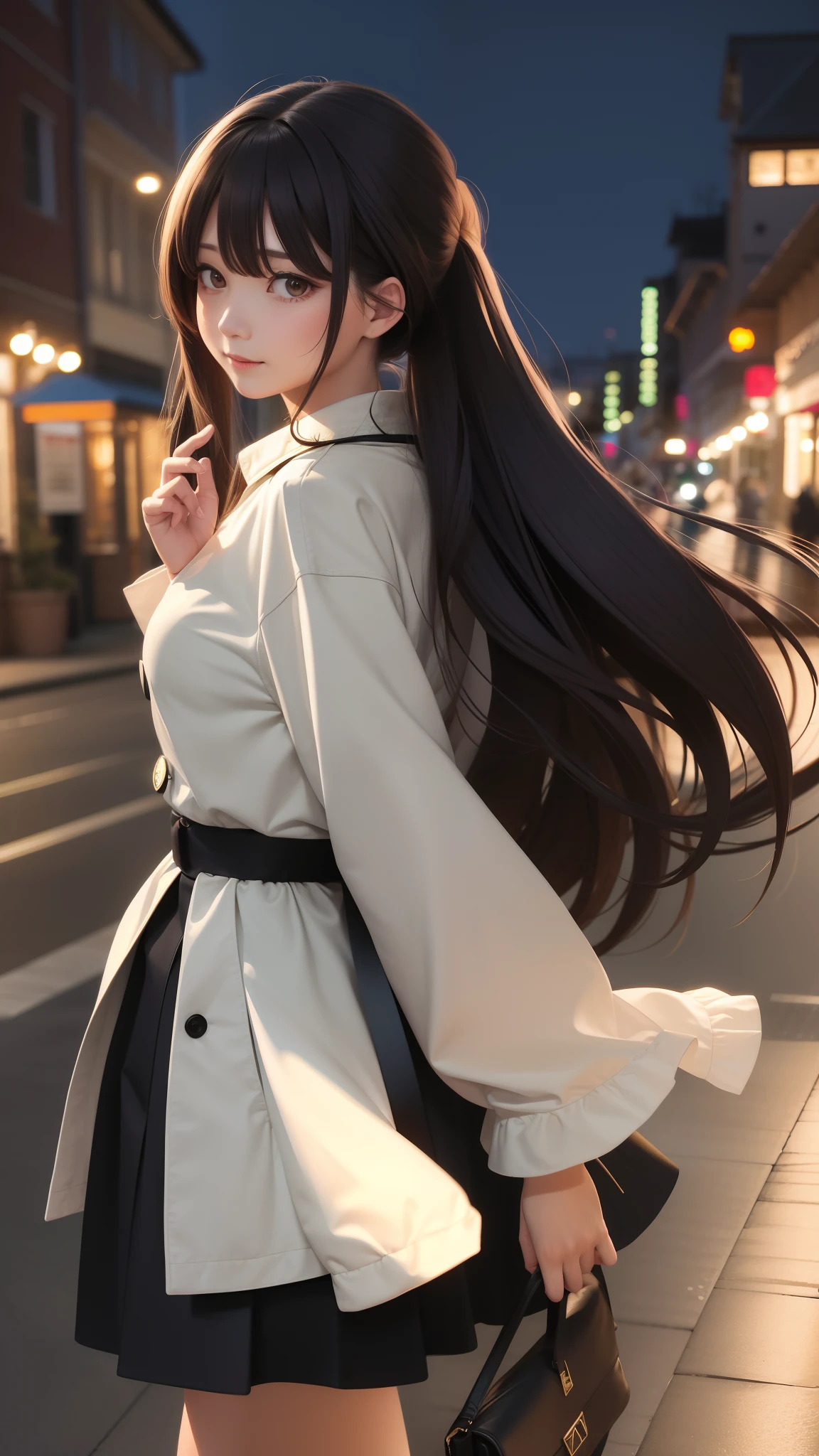 Five Fingers, Detailed description、I'm wearing a happi coat、Hair in a ponytail