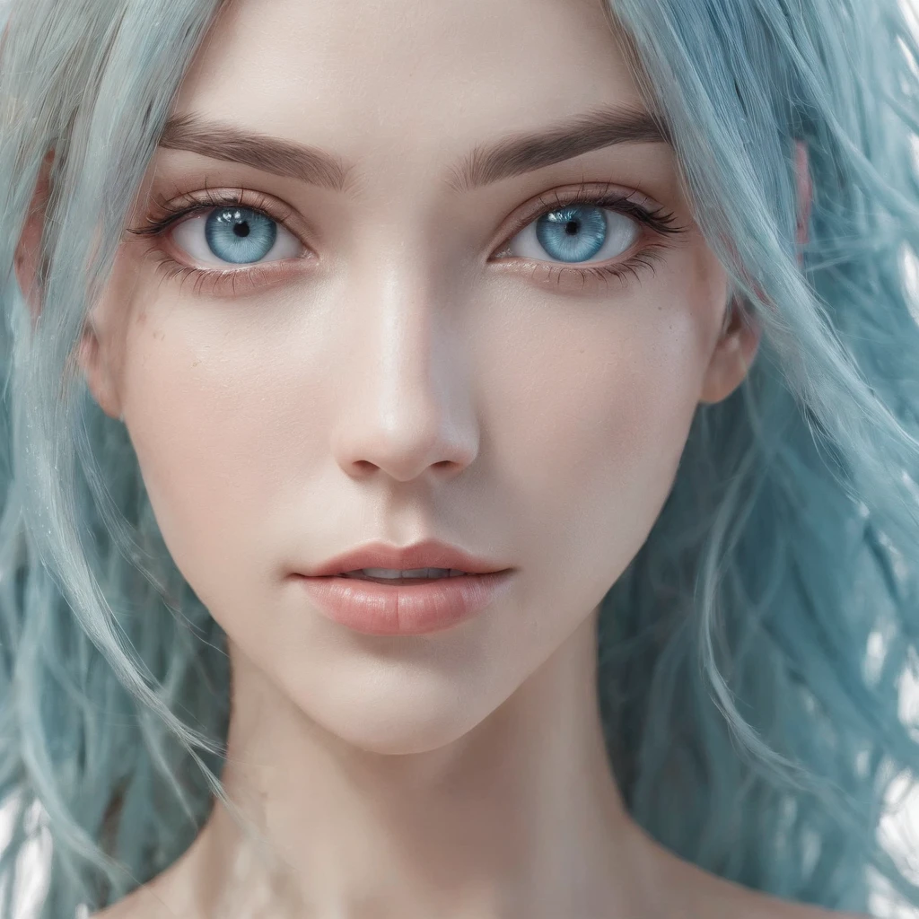 High quality, Best Quality, Photorealistic, Raw photo, Realistic, Ultra-realistic 8K CG, Ultra Detail, High Definition, masterpiece, concept art by Carne Griffiths , 1 girl, 26year old, Beautiful face of a woman, Soft face, Elegant, Long hair, Blue eyes, Light blue aqua eyes, close up, Intricate details, Detailed textures, Fine details, Front face , Female Natural Body, Sexy, Very beautiful young woman face, naked, You can see your slippery in full., wide angle, panoramic, full body shot,