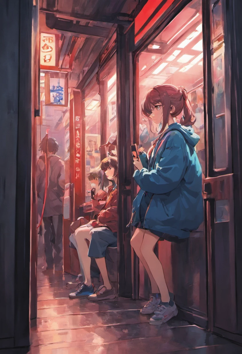 The year was 1988,On the left is a boy in a phone booth,On the right is a girl at home,Two people are 25 years old,On the phone