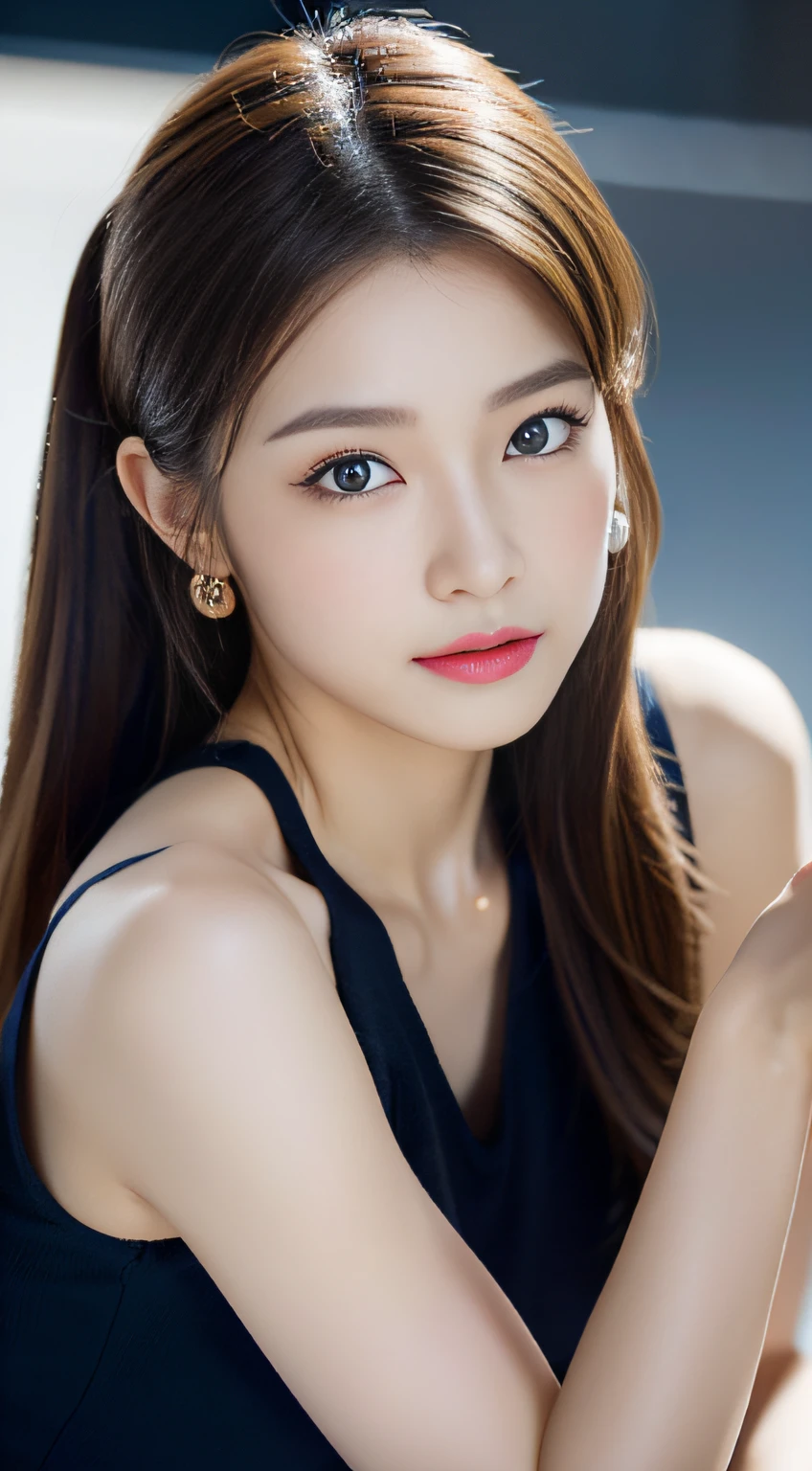 (((32K,very high res, high detailing, highly accurate,Masterpiece Girl 1))),Raw photo & realistic atmosphere,beautiful dark blue eyes,Detailed mouth,Glossy lips,Detailed eyebrows,Soft white skin that shines with every detail,,Eyes drawn in detail、Very beautiful eyes with azure eyes,Detailed lips、Very beautiful face,Very well-formed face、Lifelike face,shiny beautiful lips,Beautiful eyebrows,Infinite reality,Best design,(Insanely cute Japan 16-year-old girl,Healthy style,Beautifully shaped breasts,Very cute beautiful girl,Little Girl:1.5),Best Natural Makeup,Japanese ido,Korean Idols,Young sensual idol,Moist eyes,Dark beautiful eyes,Beautiful butt,beauty legs,,camel's foot,,Skinny Fingers,Detailed elongated legs:1.3),超A high resolution、,Natural and realistic face,Back lighting,Pure eyes are too cute,(((photorealisim))),Reality Live Action,(Fashionable earrings,,a necklace,A bracelet,gyuru,Glossy nail art:1.6),(Sexy cheerleader with detailed design,17-year-old loli girl,light brown hair,braided ponytails,,独奏,natural make up:1.7),Night in Shibuya,(Leaning forward,Upper body close-up,breast closeup,From directly above, Shot from the sky Face approaching and waiting for a kiss,amorous,closing eye:1.8)