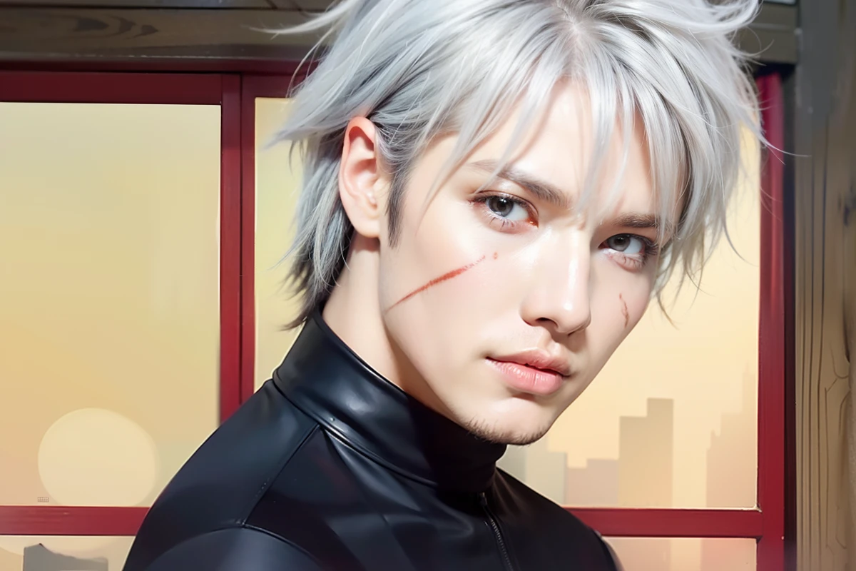 High quality image, masterpiece, detailed hair texture, detailed skin texture, detailed cloth texture, 8k, ultra detailed skin texture, skin pores, portrait of a man, wearing black suit