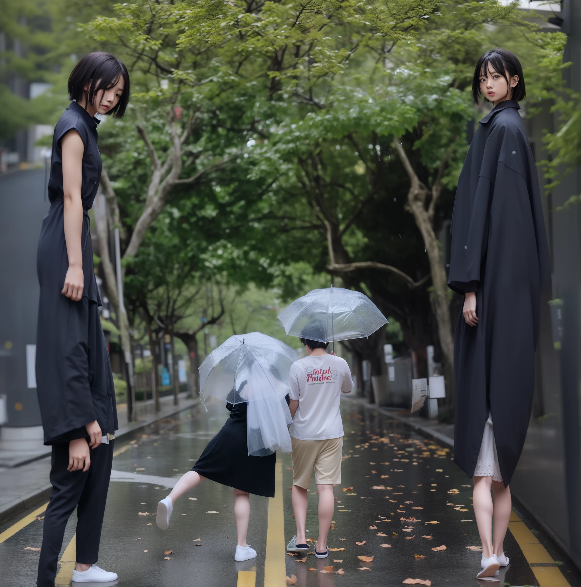 rained、Peaceful street、There is a mirror body feeling