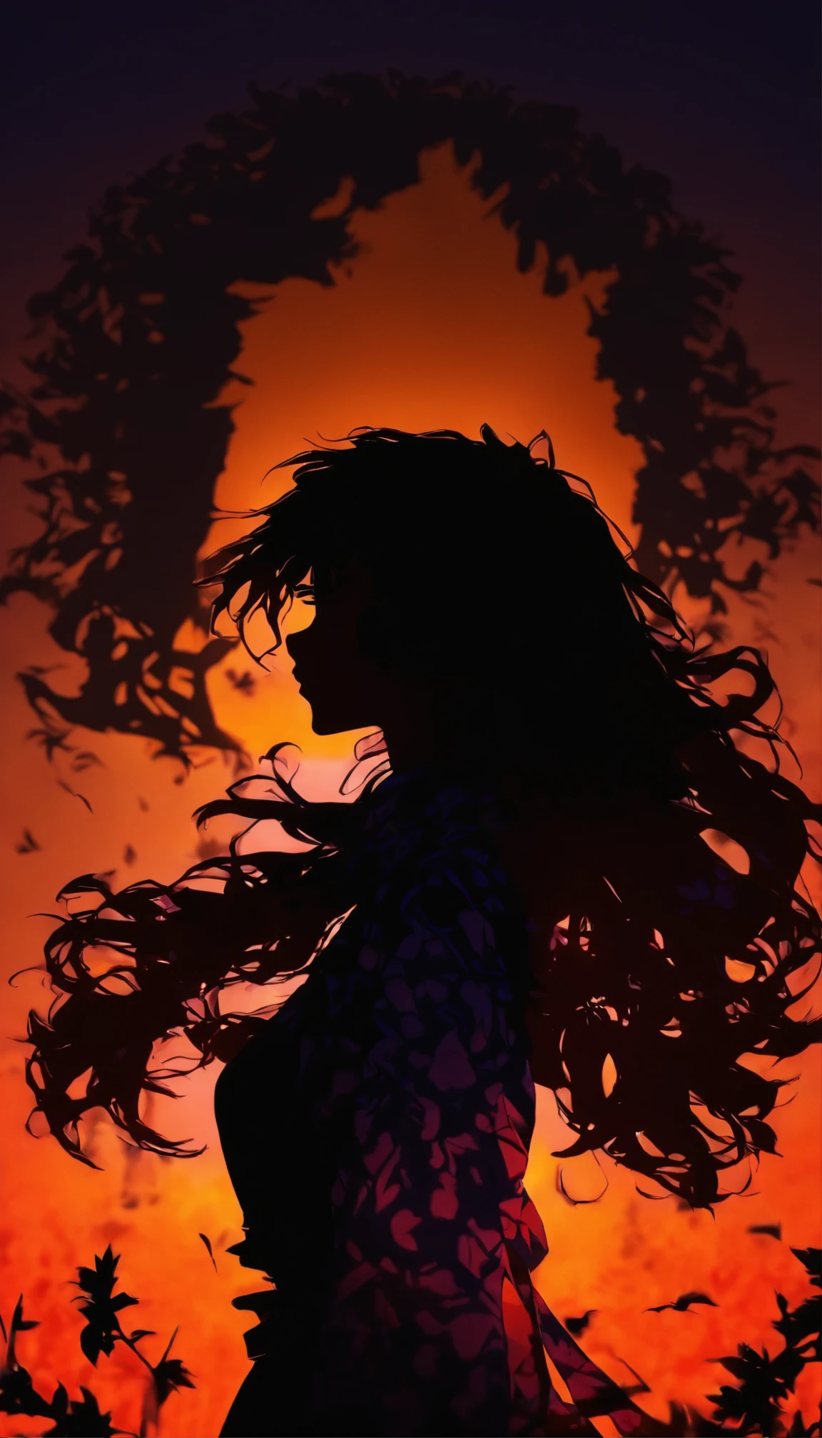 (Silhouette art,incision:1.6)
(((arte em papel cortado,A world where only black exists:1.3)
(Cowboy shot),1 girl,Solo,
(Kimono girl,profile:1.2),White, Clear and beautiful face,Behind the sunrise
break
(rosette、viola Reddish:6.1)
Textured glass background,