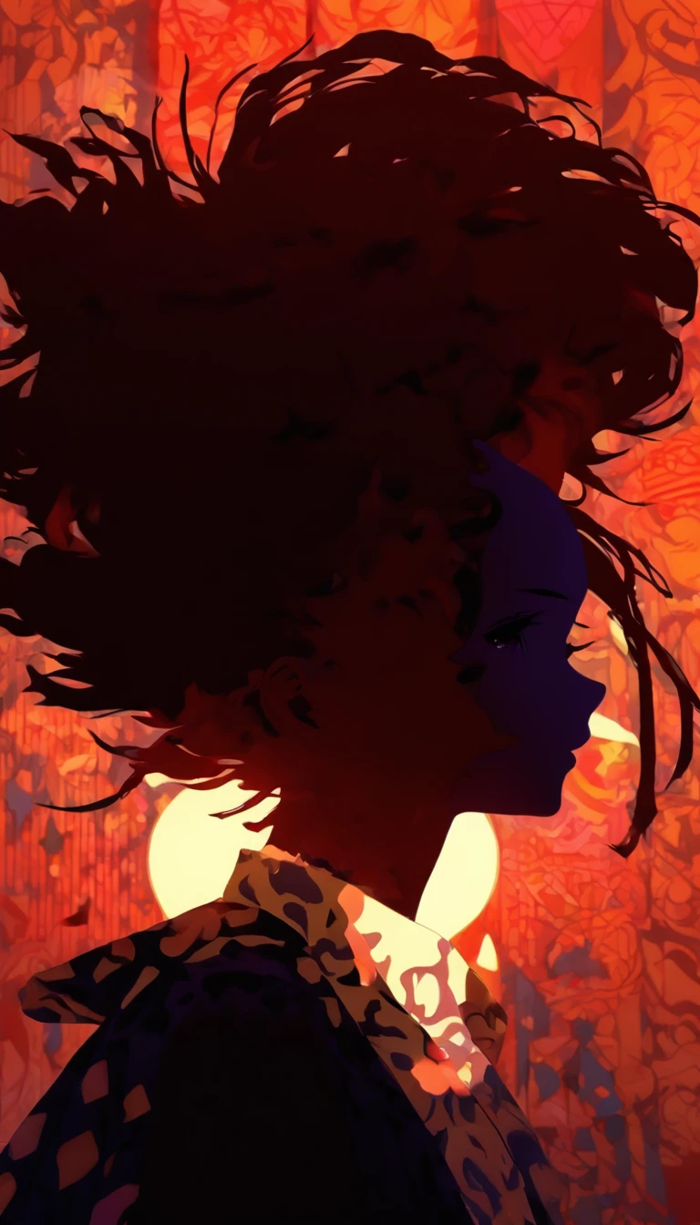 (Silhouette art,incision:1.6)
(((arte em papel cortado,A world where only black exists:1.3)

(Cowboy shot),1 girl,Solo,
(Kimono girl,profile:1.2),White, Clear and beautiful face,Behind the sunrise

break
(rosette、viola　Reddish:6.1)
Textured glass background,