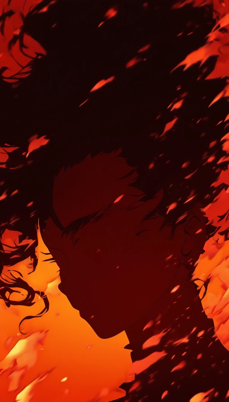 (Silhouette art,incision:1.6)
(((arte em papel cortado,A world where only black exists:1.3)
(Cowboy shot),1 girl,Solo,
(Kimono girl,profile:1.2),White, Clear and beautiful face,Behind the sunrise,Hair
break
(rosette、viola Reddish:6.1)
Textured glass background,