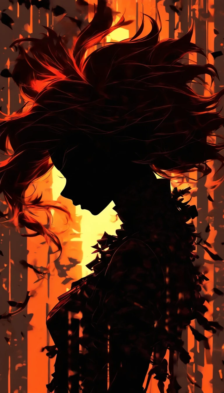 (Silhouette art,incision:1.6)
(((arte em papel cortado,A world where only black exists:1.3)
(Cowboy shot),1 girl,Solo,
(Sexy girl,profile:1.2),White, Clear and beautiful face,Behind the sunrise,hair
break
(rosette、viola Reddish:6.1)
Textured glass background,