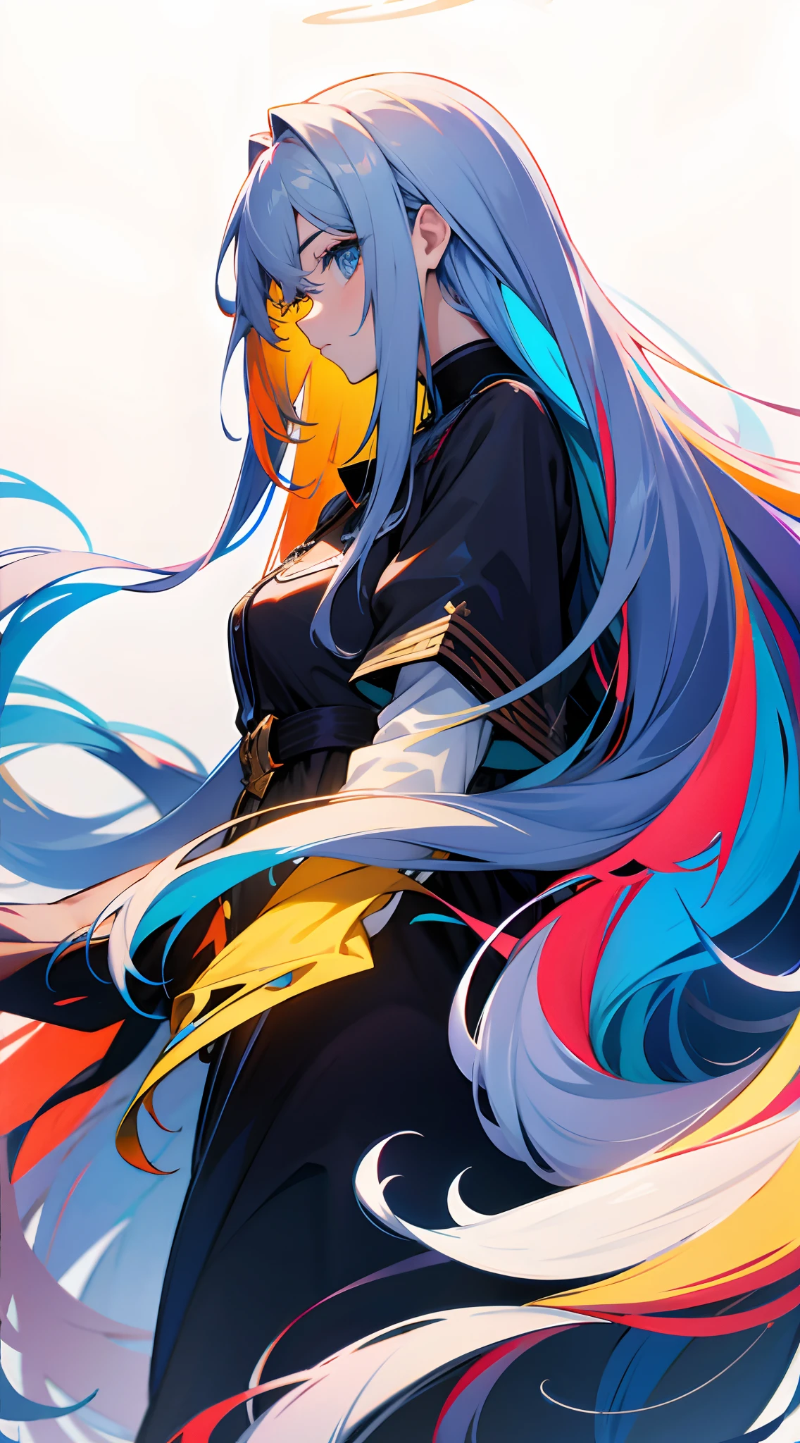 Long colored hair