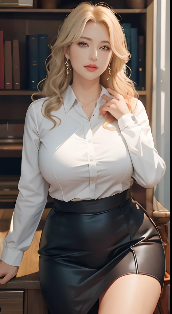 (masutepiece:1.2, Best Quality), Realistic, (real picture, Intricate details, depth of fields)、 ighly detailed, Perfect face, Perfect body, Large models,
Mature Woman, tall, Long legs,
Natural background bokeh.Huge breasts, Plump、Constriction、Very big ass,、indirect lighting、 urbane, makeup, Wide Angle、A sexy、Glamour、European Woman、blondehair、hair wavy、beautiful mature women 、Perfect appearance
Office lady、white shirt、jaket、tight skirts