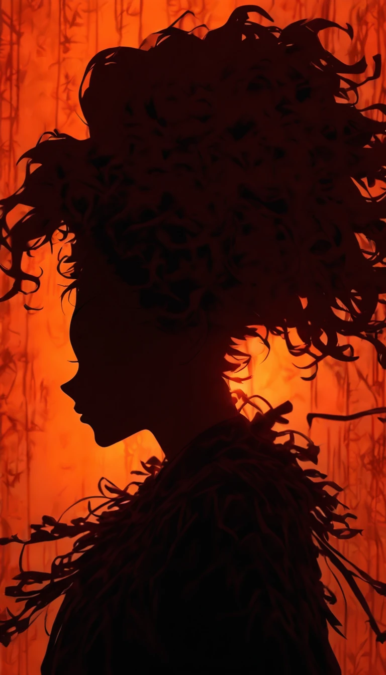 (Silhouette art,incision:1.6)
(((arte em papel cortado,A world where only black exists:1.3)

(Cowboy shot),1 girl,Solo,long whitr hair
(Kimono girl,profile:1.2),White, Clear and beautiful face,Behind the sunrise，hair

break
(rosette、viola　Reddish:6.1)
Textured glass background,