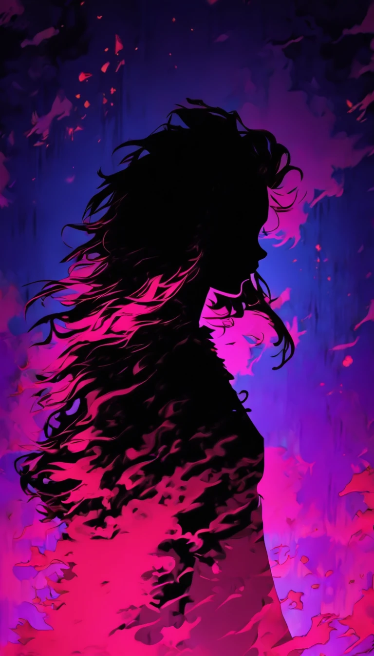 (Silhouette art,incision:1.6)
(((arte em papel cortado,A world where only black exists:1.3)
(Cowboy shot),1 girl,Solo,long whitr hair
(Kimono girl,profile:1.2),White, Clear and beautiful face,Behind the sunrise,hair
break
(rosette、viola Reddish:6.1)
Textured glass background,