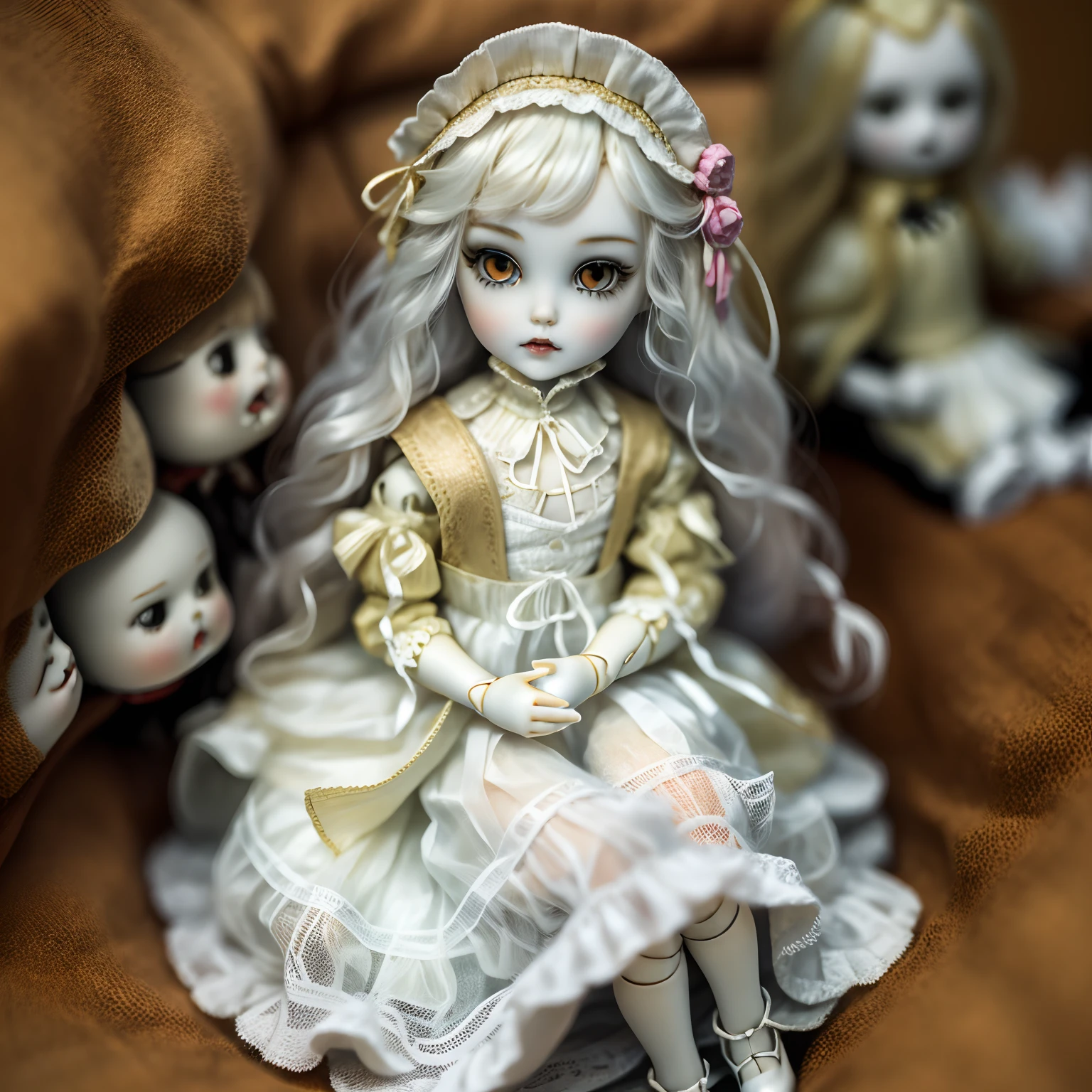 White Porcelain doll, white doll, white skin doll