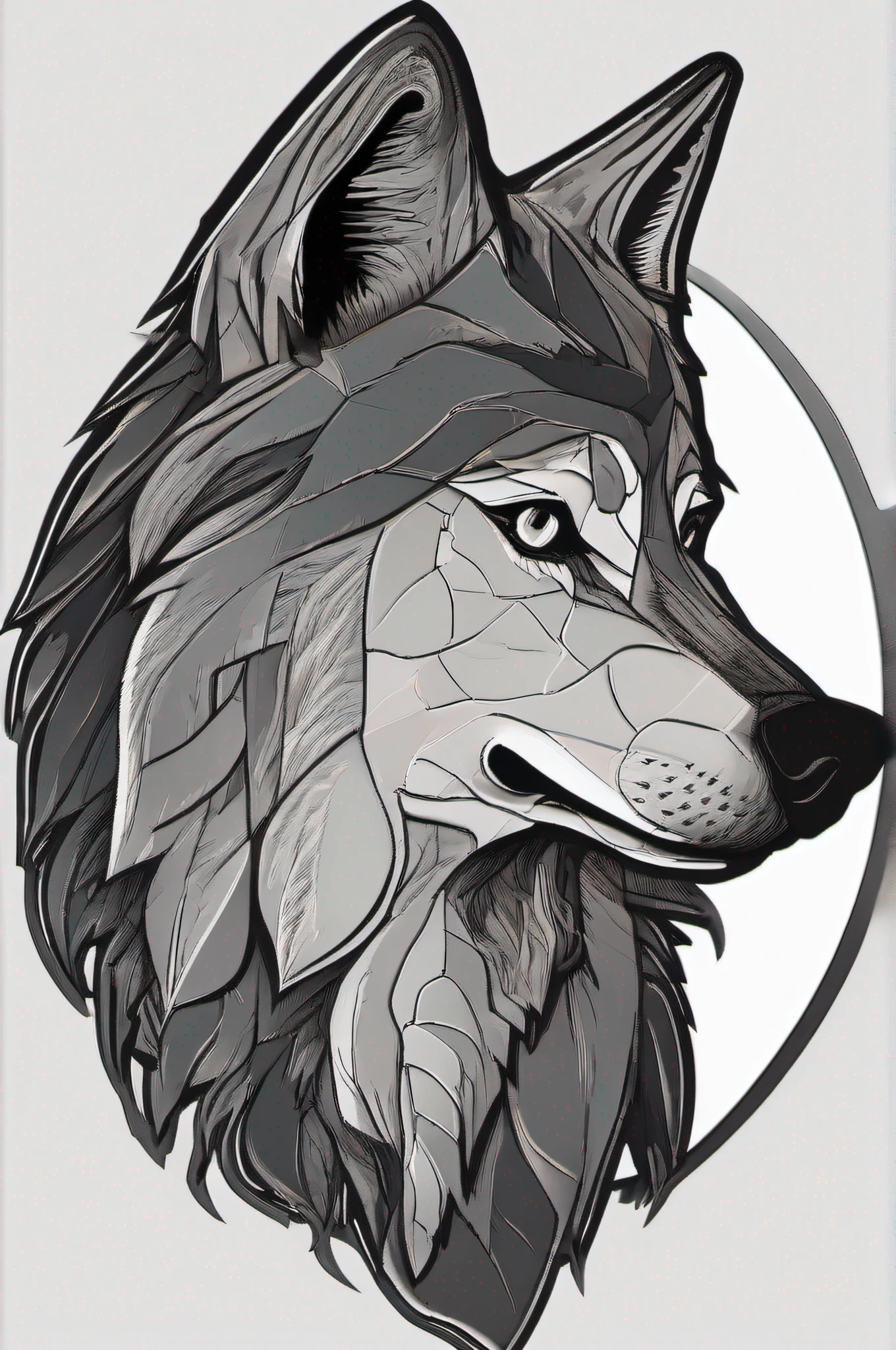 2d flat logo wolf
