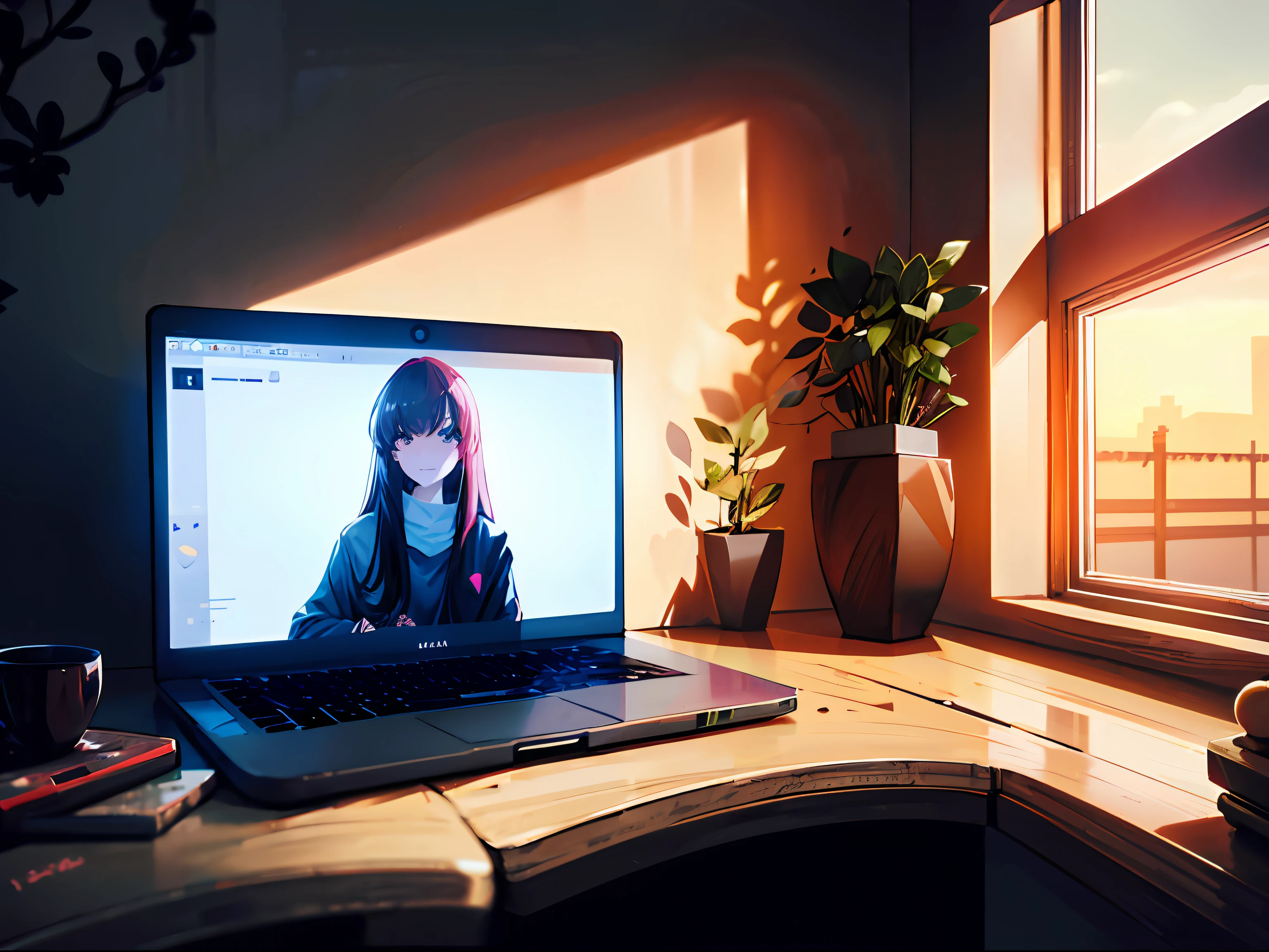 Scene Description: En una elegante oficina, There's a laptop with a transparent display that highlights its innovative design. La pantalla muestra una imagen abstracta que se fusiona con la transparencia, creando un efecto visual cautivador. La laptop descansa apoyada en una pared dorada, that adds a touch of luxury and sophistication to the environment. La oficina, with its modern and minimalist design, realza la presencia de la laptop y la imagen abstracta en su pantalla. The scene combines cutting-edge technology with the elegance of the surroundings, creating a harmonious and aesthetic environment.
Modificadores: Innovador, cautivador, sofisticado, minimalista, elegante, moderno, armonioso.
Artistic inspiration/estilo: Inspired by contemporary interior design and minimalist aesthetics.
Technical specifications: Detalles precisos en la laptop y la imagen abstracta en su pantalla, contraste entre la transparencia y la imagen, Lighting that enhances the elegance of the office, Aesthetic and modern atmosphere, profundidad de campo, --v 5 --q 2 --auto