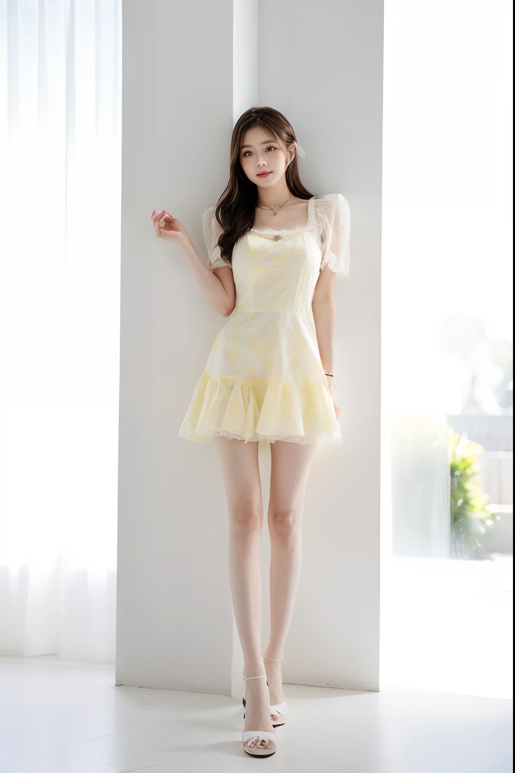 （best qualtiy， tmasterpiece， A high resolution， Glow， flood， Lens glare， wide angles）， rays of sunshine， full bodyesbian， 1 [Chino|Russian|Japanese|Korea]Girl， 独奏，（Mei Hong：1.1） ((Lolita costume）)， choker necklace， jewely， long whitr hair， 耳Nipple Ring， Super delicate face， beauitful face， perfect hand， full face blush， （perfect  eyes） ，（ long eyelasher： 1.4）， Glowing pupils， （white stockings： 0.9）， hentail realism， （highdetailskin： 1.2）， 8K, Ultra HD， digital SLR camera， high high quality， Volumetriclighting， Frankness， A high resolution， 4K， 8K， in the background bokeh， a fantasy forest， Radiant garlic， Feather drop effect， Morning， foreground， f/16 Full body photos Long legs White stockings