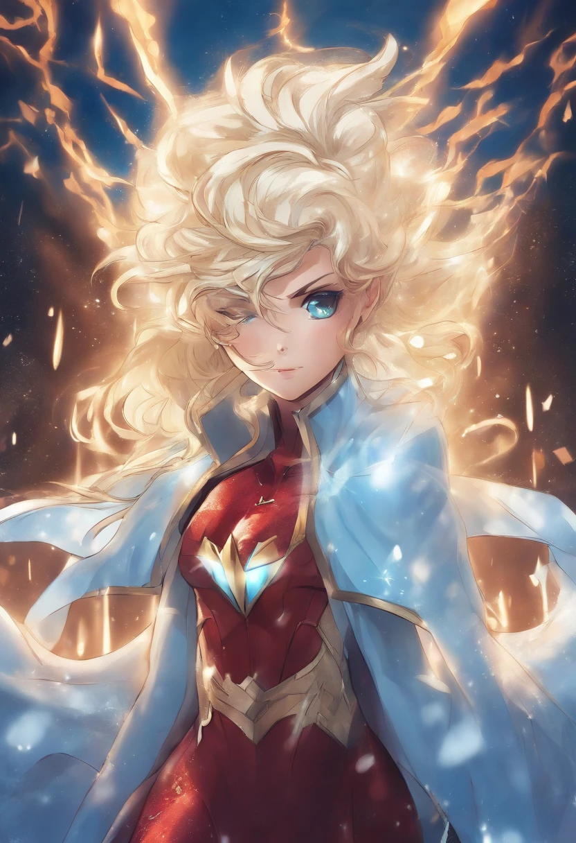 anime style, super hero, ice power