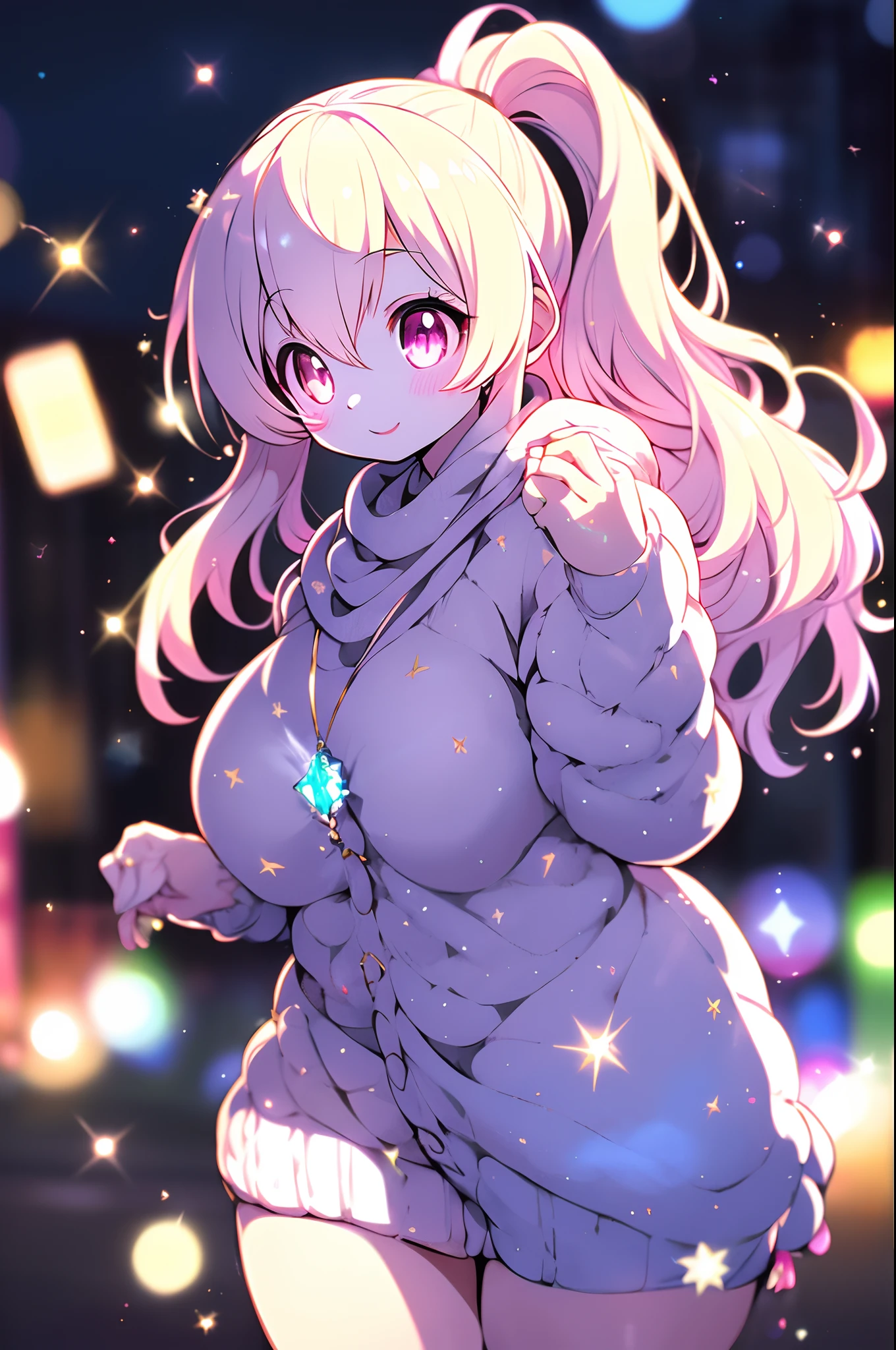 masutepiece, Highest Ease, high_quality, high_resolution, masutepiece*portait, A white space, Colorful, 1girl in, Solo, white_hair, Prism Hair, [Pink|Green] Eyes, Gradient Eyes, multicolored eyes, Glowing eyes, blazing, Glitter, Glowing White Particles, wind lift, full_Body, Serious,