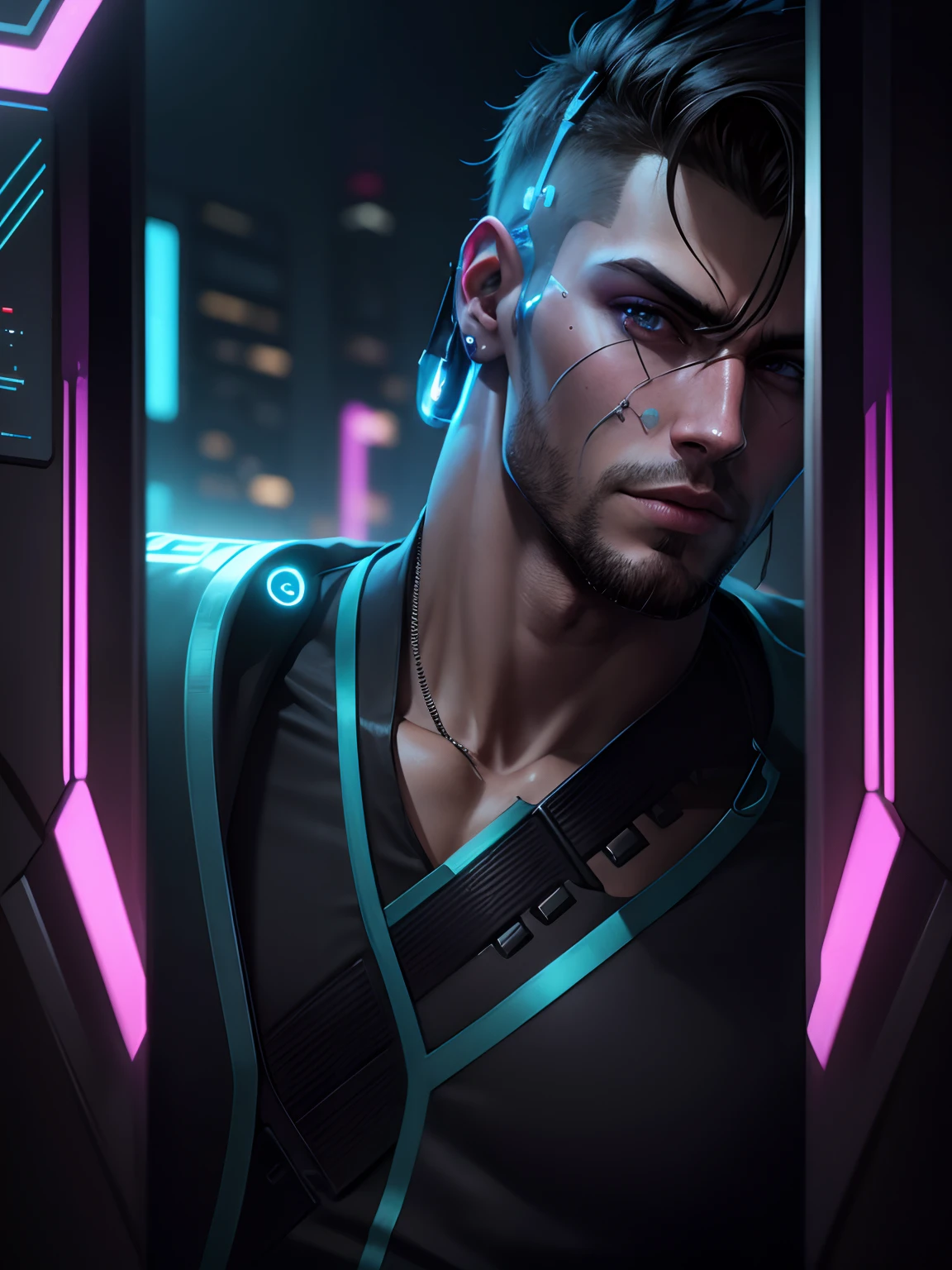 Change cyberpunk handsome boy, realistic face, 8k, ultra realistic