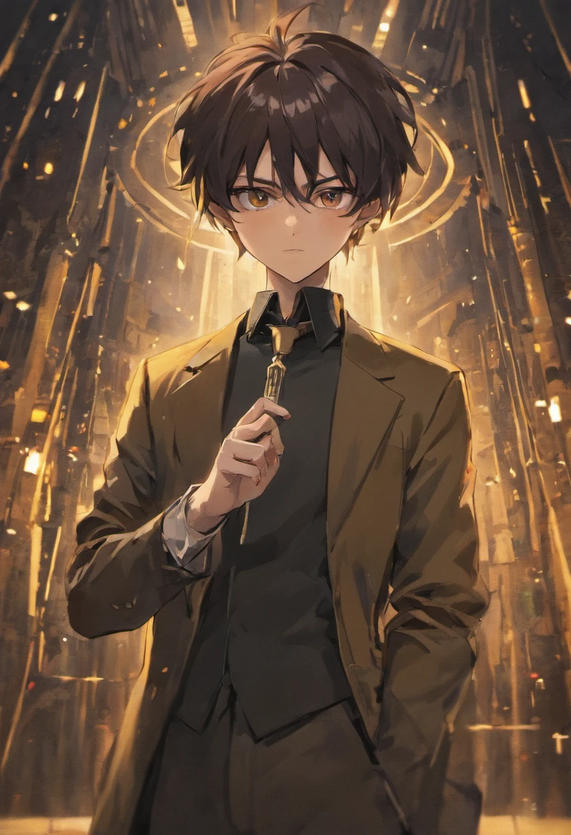 Anime male protagonist. Mysterious and enigmatic, . Unique and original, . Unconventional and non-conformist, . Ambitious and visionary, . Sophisticated and refined;, . Impressive and imposing, . Calm and composed, . Serious and reserved, . Silent and reserved) hyper detail, high resolution, super detail, best quality, amazing, top quality, extremely detailed CG Unity 8k wallpaper, cinematic lighting, cyberpunk, dark boy,