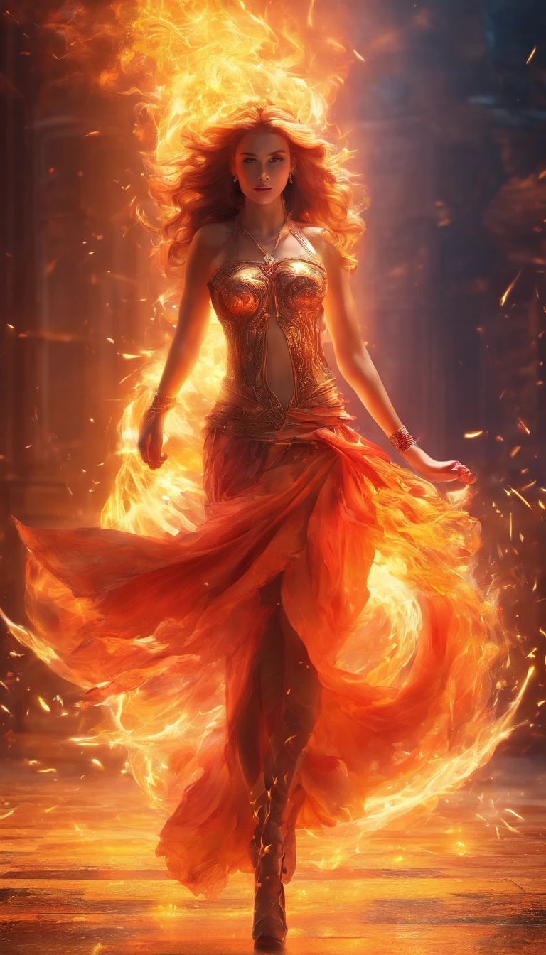 Girl playing with fire, ablaze with intensity, Glowing embers, Swirling smoke, Mesmerizing action, Flowing red hair, sparks flying, Fearless expression, Dark background, Intense lighting, Fiery atmosphere, dynamicposes, Dangerous beauty, Fascinating energy, Burning passion, Thrilling suspense, intense heat, Scorching flame, dramatic contrast, Smoky veil, fiery glow, Enchanting dance, Strong presence, Flashing shadows, Fiery artwork, Vibrant colors, blazing infero, Hypnotic flame, daring adventure, Her eyes shone with a blazing light, Heat waves, Glowing embers fall, Exhilarating performance, Blazing sparks in the night, adrenaline rush, Radiant warmth, Breathtaking spectacle, Raw intensity, Fiery passion is unleashed.