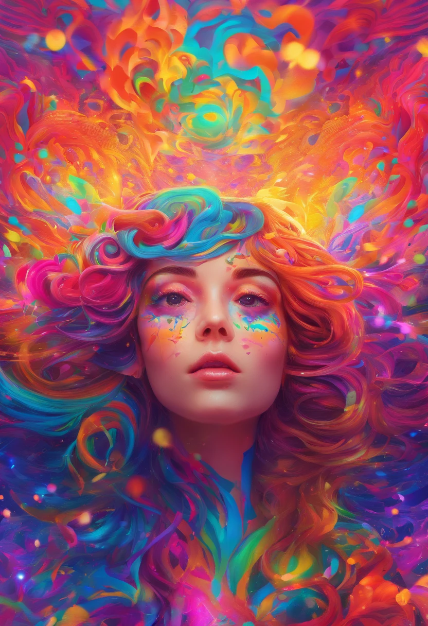 {{masterpiece}}, best quality, extremely detailed CG unity 8k wallpaper, cinematic lighting, lens flare, beautiful detail eyes, black,  side glance,  multicolor hair, colorful light, particles, heterochromia, (colorful:1.5), (colorful hair:1.5),