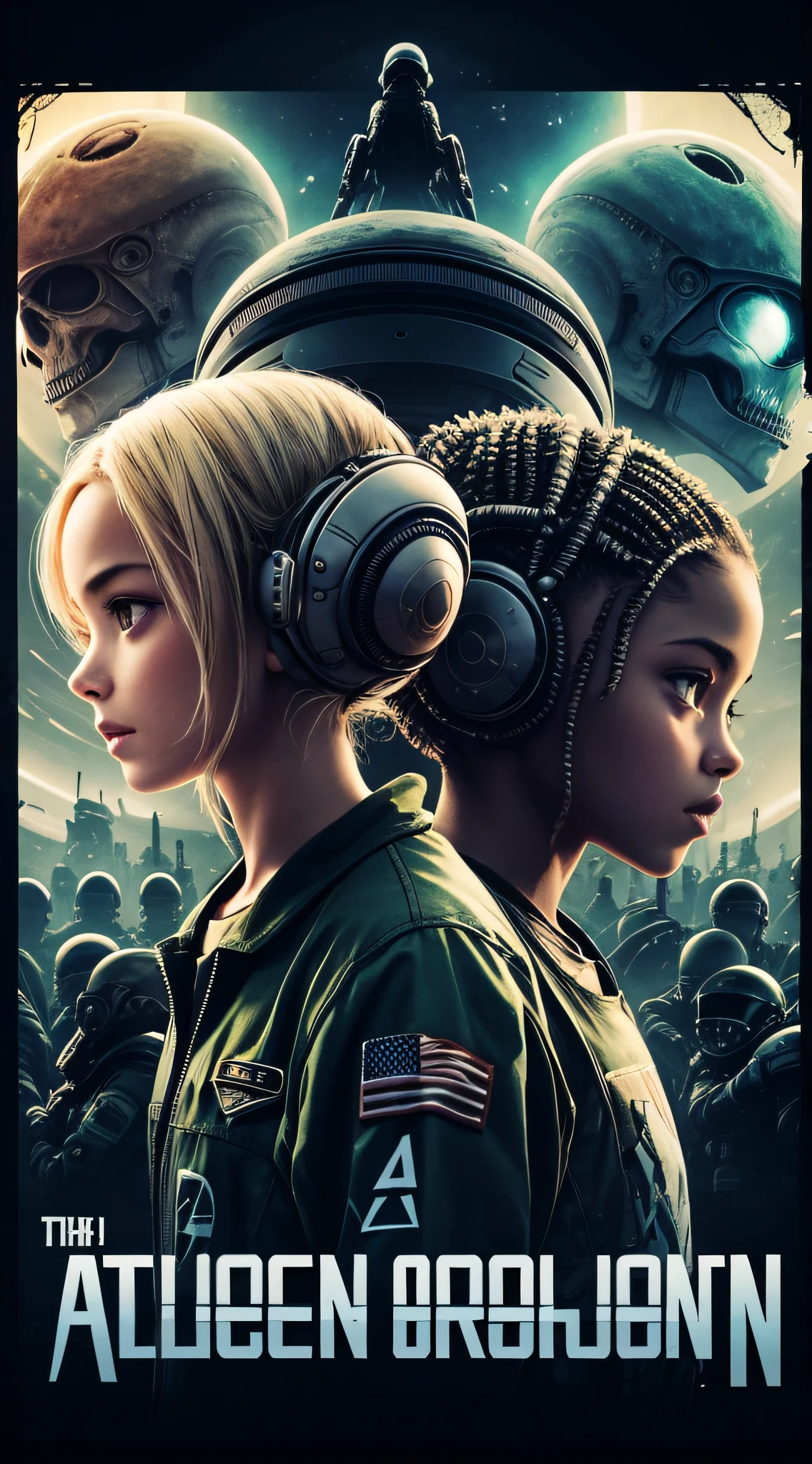 Aliens on American Background