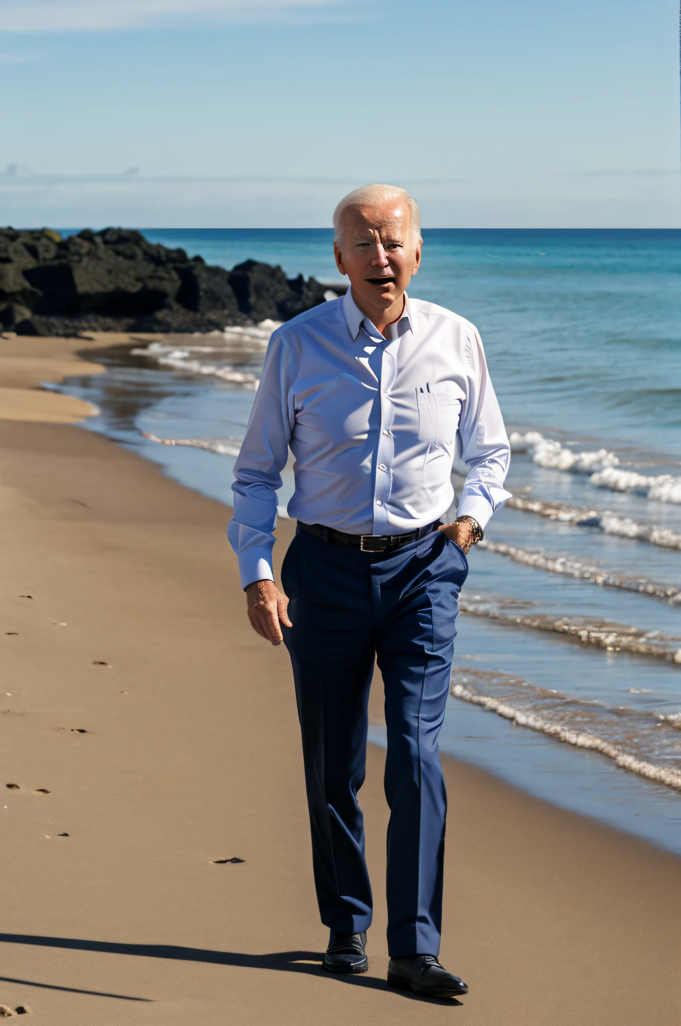joe biden in a beach