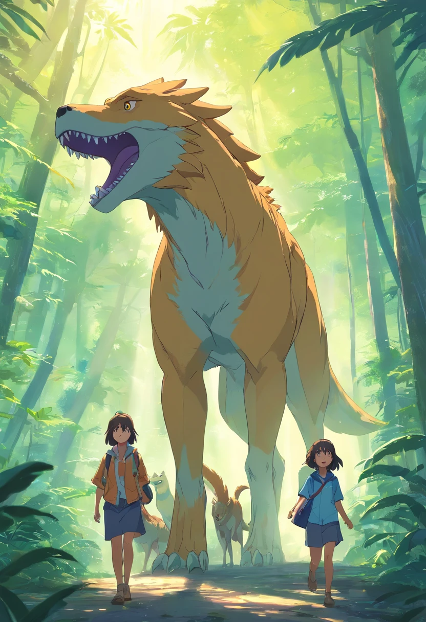 Dinosaurs carry wolves
