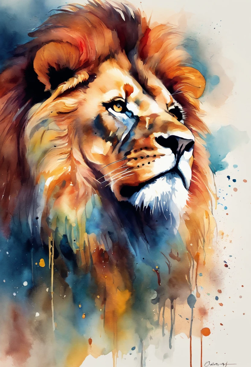 etiqueta, cute cartoon lion, fundo preto, sem roupa, Estilo Vermeer, 12k, alta qualidade, disco Rigido, octan render, Cinematic lighting,design de camisetas,gato colorido