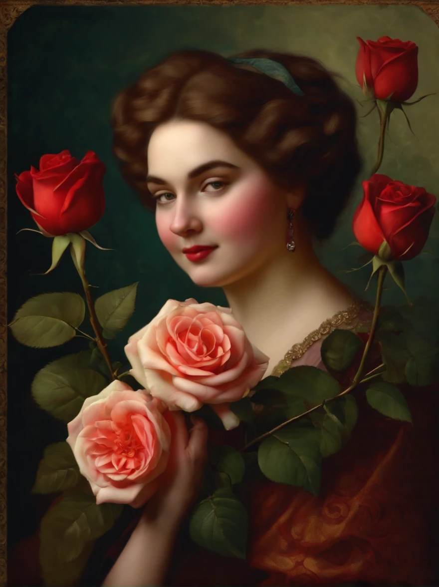 OLD, FAT, HOLDING A ROSE FLOWER, WITH FELCA THEMED BACKGROUND, 8K