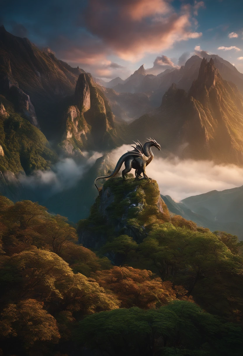 Imagine a world where dragons reign supreme, reshaping the landscape, 8k ultra