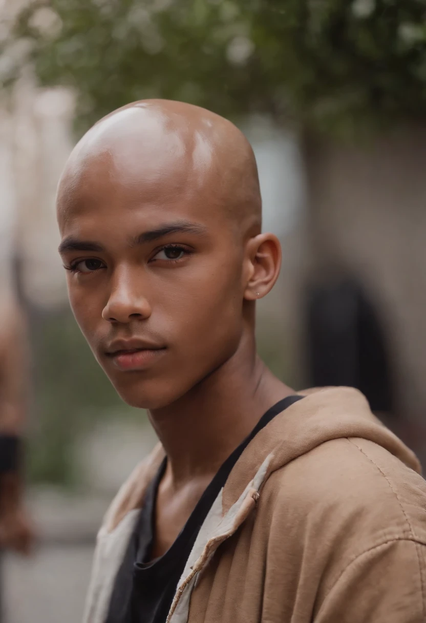 Batboy Boy, (Pointy Ears Caramel Brown skin Black boy moor, Bald Hairstyle::8 ), Streetwear, Full Slime Body, colors neon, risa loca, malvada, Hair::-10