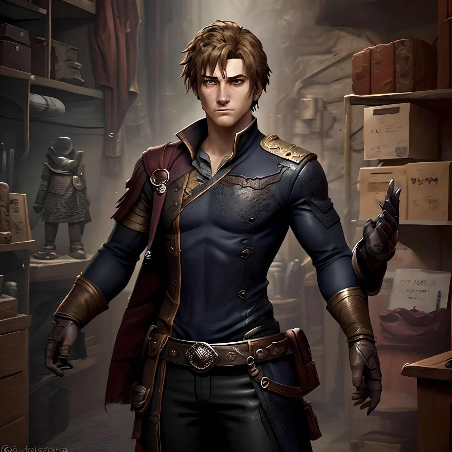 Provide detailed descriptions of the main characters, including their appearance, clothing, and unique features.