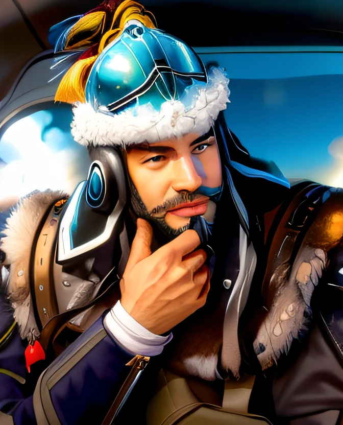Man in a helmet with a beard