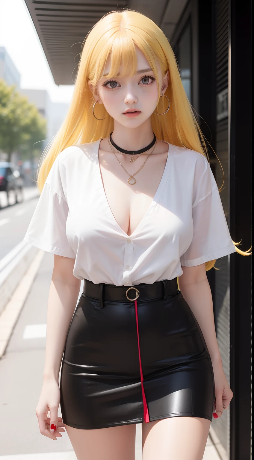 ulzzang-6500-v1.1,(raw photo:1.2), (photorealistic:1.4), Beautiful Meticulous Girl, very detailed eyes and faces, Beautiful detailed eyes, absurderes, unbelievable Ridiculous, hugefilesize, ultra - detailed, A high resolution, The is very detailed,best qualtiy,tmasterpiece,((Stylish clothing in a variety of colors)),illustratio,The is very detailed,CG,unified,8k 壁纸,Amazing Cleavage,finely detailled,tmasterpiece,best qualtiy,The is very detailed的 CG unified 8k 壁纸,light in face,cinmatic lighting, 1girl, ,Long white hair,lateral division,(huge tit),((pantyless)),(wears glasses),(((dynamicposes))),(((sexyposture))),(Camel toes),(A half body),((Pantyhose)),(((Black hip skirt)))Unbelievably commotion