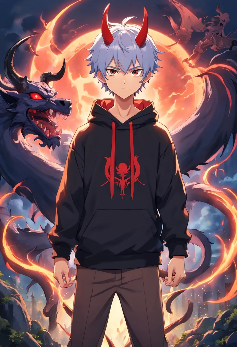 (Grim_Reaper in), (Skeleton_Monster), sits at a table, view the viewer, playing chess, Thinking, Confident demeanor, Masterpiece, Top quality, Best quality, High quality, Ultra-detailed, fire in the background, Vibrant colors, Solo, Extremely detailed