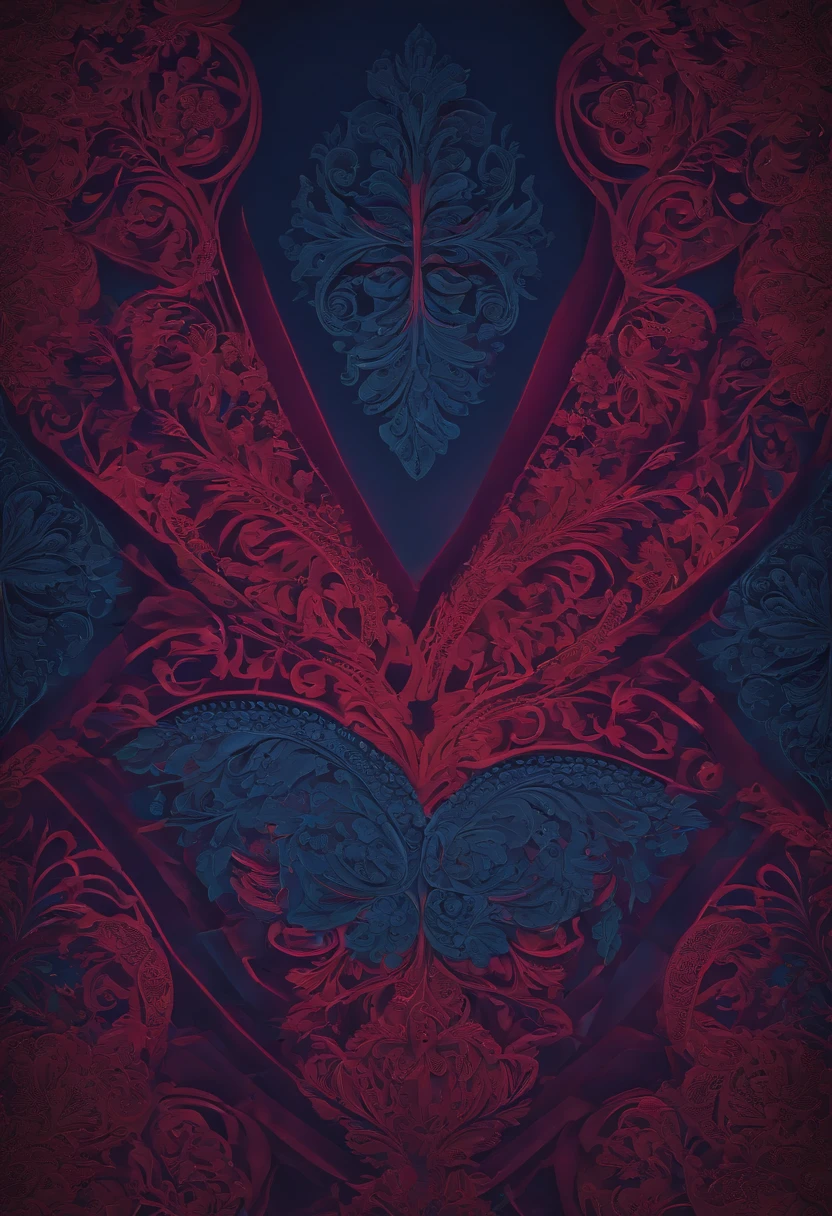 logo cuadrado, fondo purpura y azul mezclado, linea roja lateral