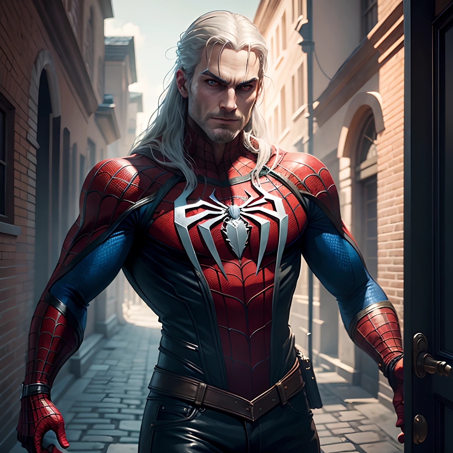 The character Spiderman, the witcher