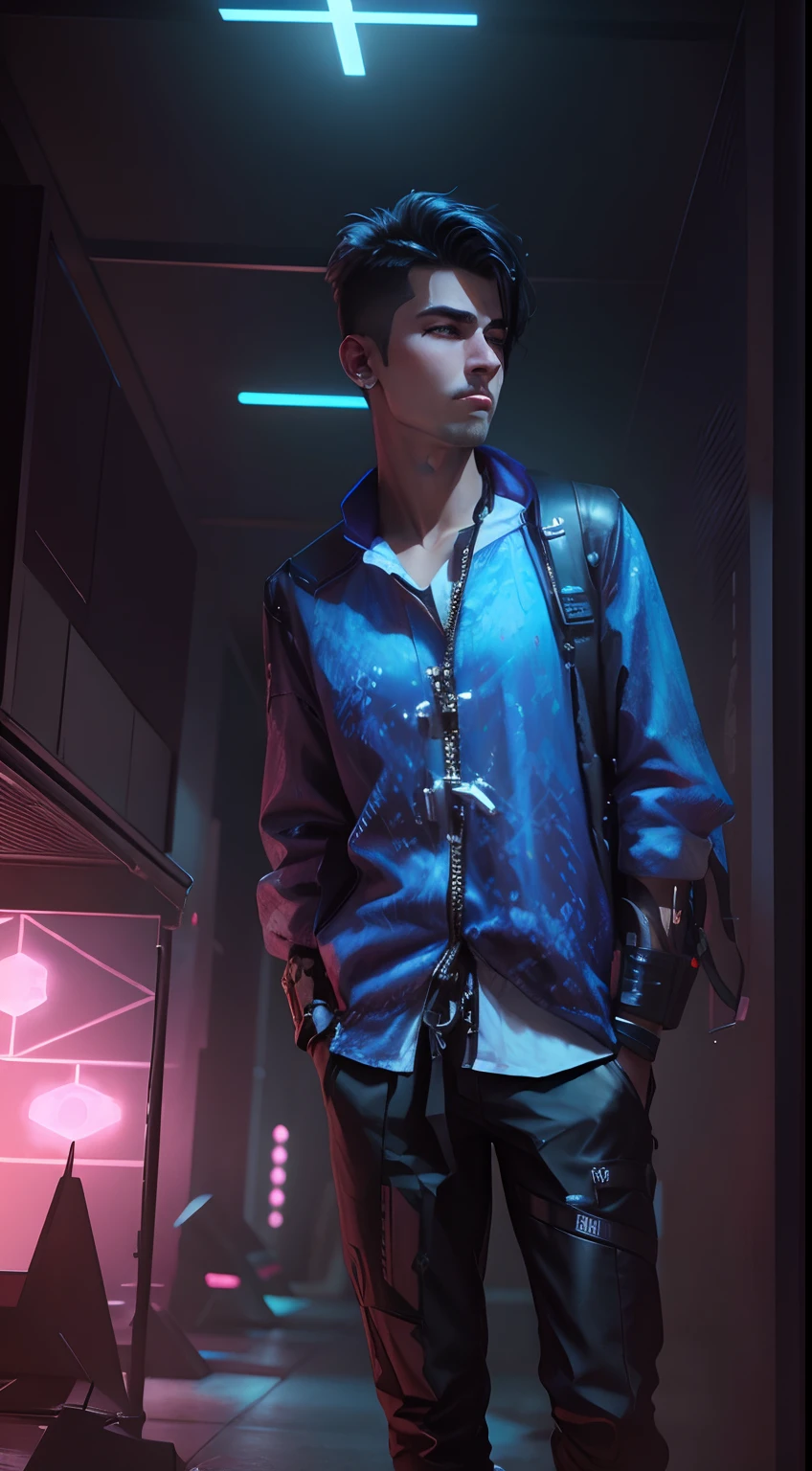 Change background cyberpunk handsome boy realistic face. 8k ultra realistic