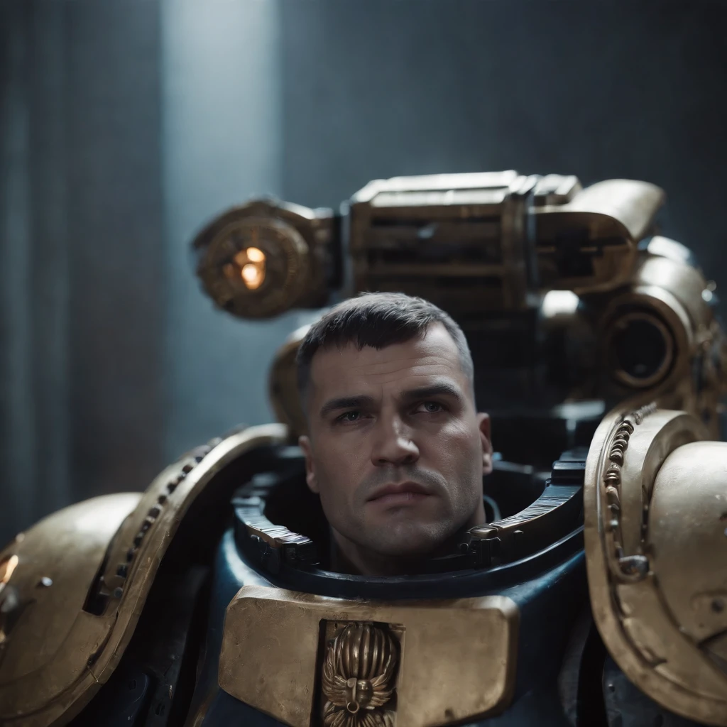 Space marine undergoing gene therapy