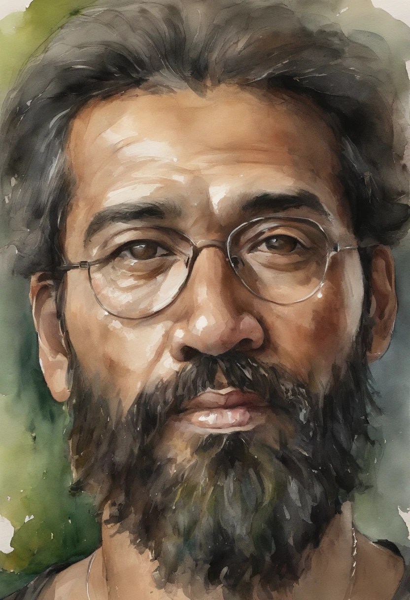 arafed man with a black shirt and a green shirt, ramil sunga, raden saleh, without beard and mustache, youtube video screenshot, long beard, a photo of a disheveled man, with a small beard, his hair is messy and unkempt, south east asian with round face, with no beard, tiktok video, with accurate face, 8k