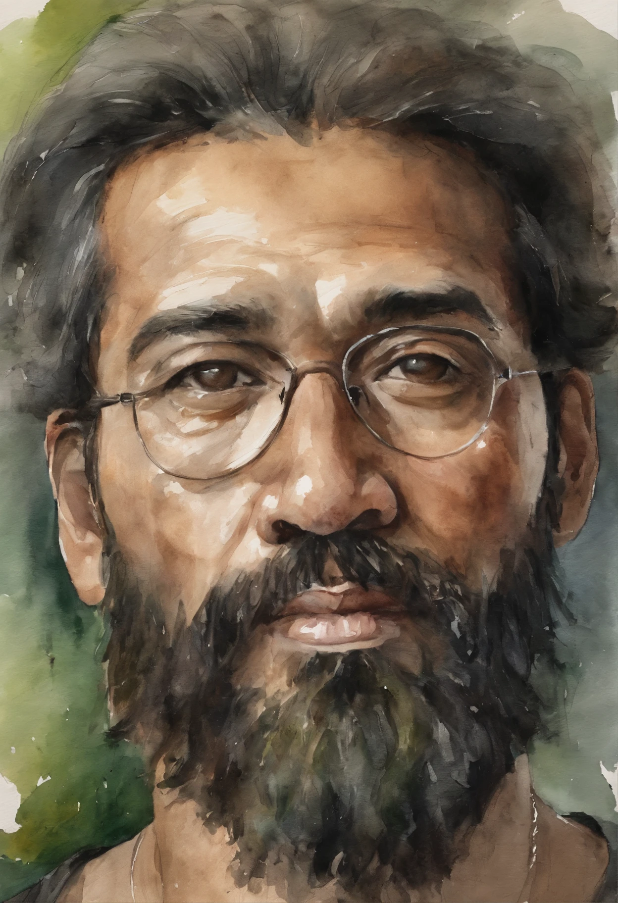 arafed man with a black shirt and a green shirt, ramil sunga, raden saleh, without beard and mustache, youtube video screenshot, long beard, a photo of a disheveled man, with a small beard, his hair is messy and unkempt, south east asian with round face, with no beard, tiktok video, with accurate face, 8k
